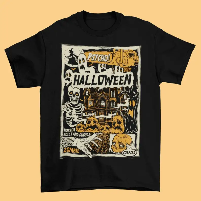 Retro Halloween Vibes T-Shirt Adult Regular Fit O-Necked Tees Cotton Men's Printed Tops
Retro Halloween Vibes T-Shirt Adult Regular Fit O-Necked Tees Cotton Men's Printed Tops