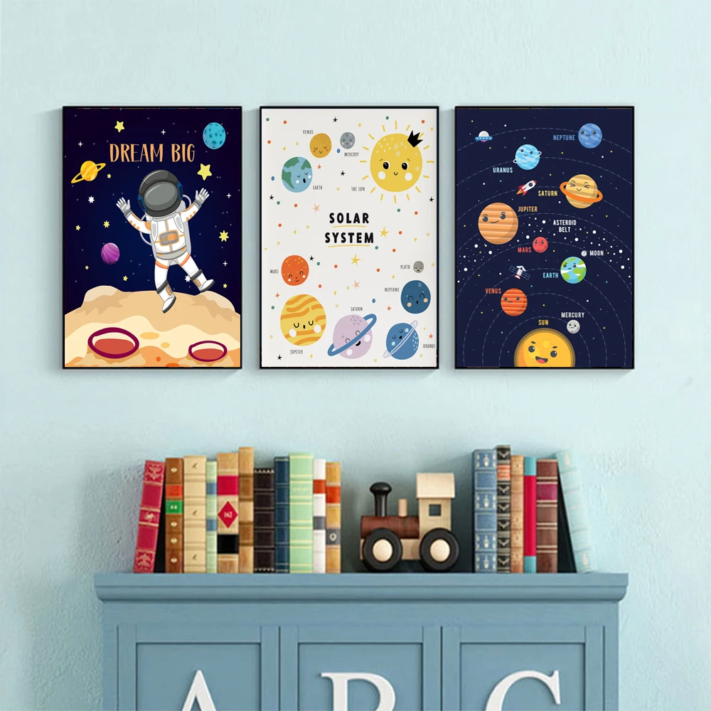 Solar System Space Themed Canvas Painting Nordic Posters Nursery Educational Cartoon Boys Wall Art Picture Children Room Decor
Solar System Space Themed Canvas Painting Nordic Posters Nursery Educational Cartoon Boys Wall Art Picture Children Room Decor