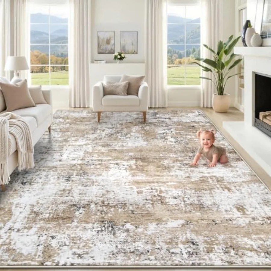 Living room area rug, polypropylene, beige, washable stain-resistant non-slip modern abstract design for bedroom nursery dining
Living room area rug, polypropylene, beige, washable stain-resistant non-slip modern abstract design for bedroom nursery dining