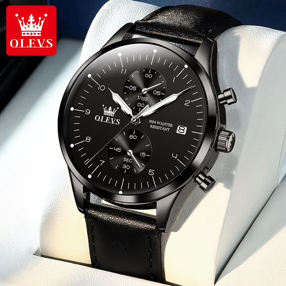 OLEVS 2880 Brand Luxury Leather Belt Men's Chronograph Calendar Quartz Watch Elegant Waterproof Luminous Wrist Watches for Men
OLEVS 2880 Brand Luxury Leather Belt Men's Chronograph Calendar Quartz Watch Elegant Waterproof Luminous Wrist Watches for Men