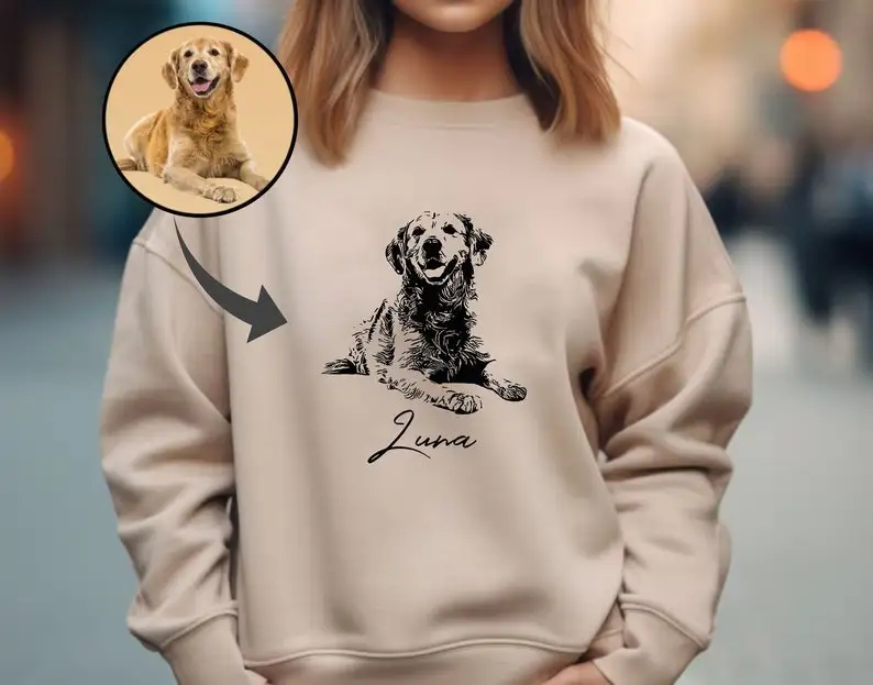 Custom Pet Photo Dog Dad Mom Sweatshirt Unisex Crewneck Design Dog Mom Gifts Personalized Pet Photo Sweater For Daily Casual Top
Custom Pet Photo Dog Dad Mom Sweatshirt Unisex Crewneck Design Dog Mom Gifts Personalized Pet Photo Sweater For Daily Casual Top