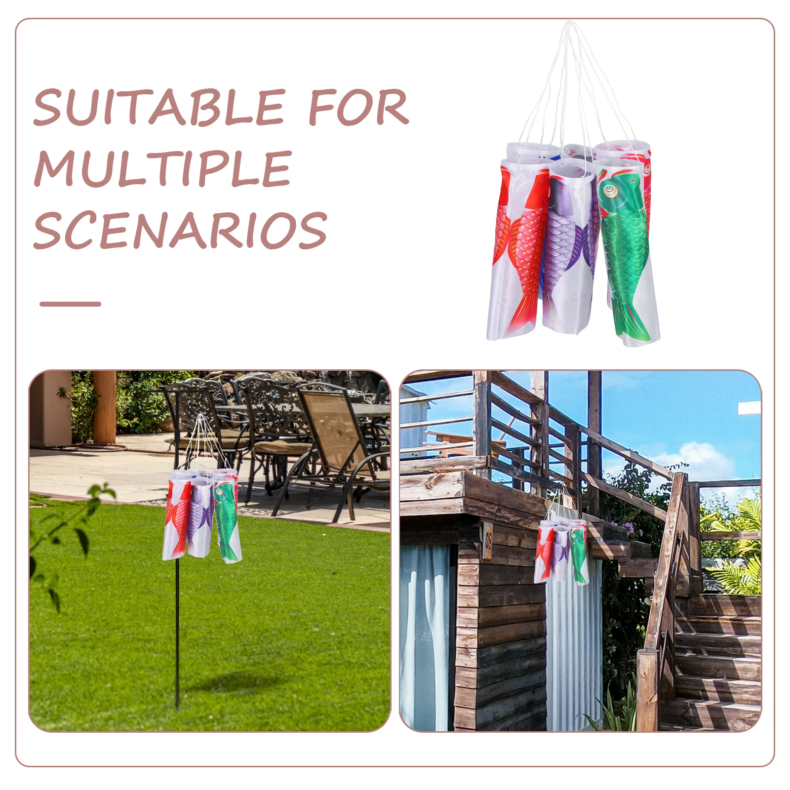 6pcs Fish Windsock Decoration Durable Outdoor Japanese Carp Flag Garden Yard Bar Restaurant Decorative Pendant Weather Resistant
6pcs Fish Windsock Decoration Durable Outdoor Japanese Carp Flag Garden Yard Bar Restaurant Decorative Pendant Weather Resistant