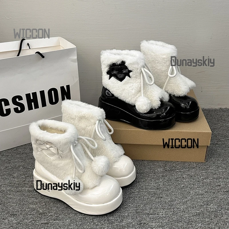 Jirai Kei Lolita, плюшевые пушистые кавайные женские зимние реквизиты для косплея, черно-белые ботинки, теплая обувь для Хэллоуина, Рождественской вечеринки, на каждый день
Jirai Kei Lolita, плюшевые пушистые кавайные женские зимние реквизиты для косплея, черно-белые ботинки, теплая обувь для Хэллоуина, Рождественской вечеринки, на каждый день