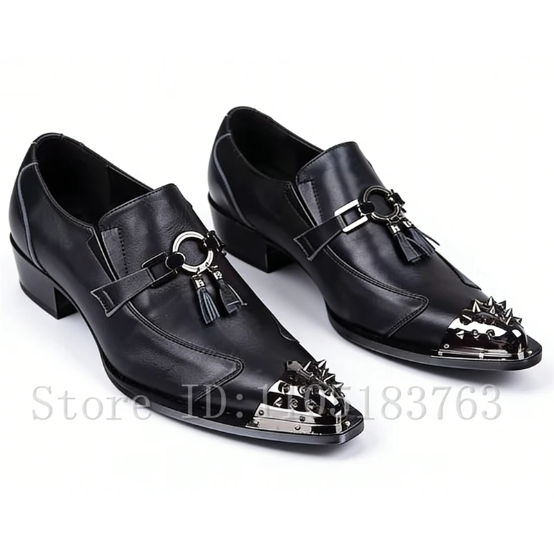 Men's Gothic Punk Genuine Leather Shoes Spiked Metal Toe Cap Tassel Slip On Dress Loafers for Party Wedding
Men's Gothic Punk Genuine Leather Shoes Spiked Metal Toe Cap Tassel Slip On Dress Loafers for Party Wedding