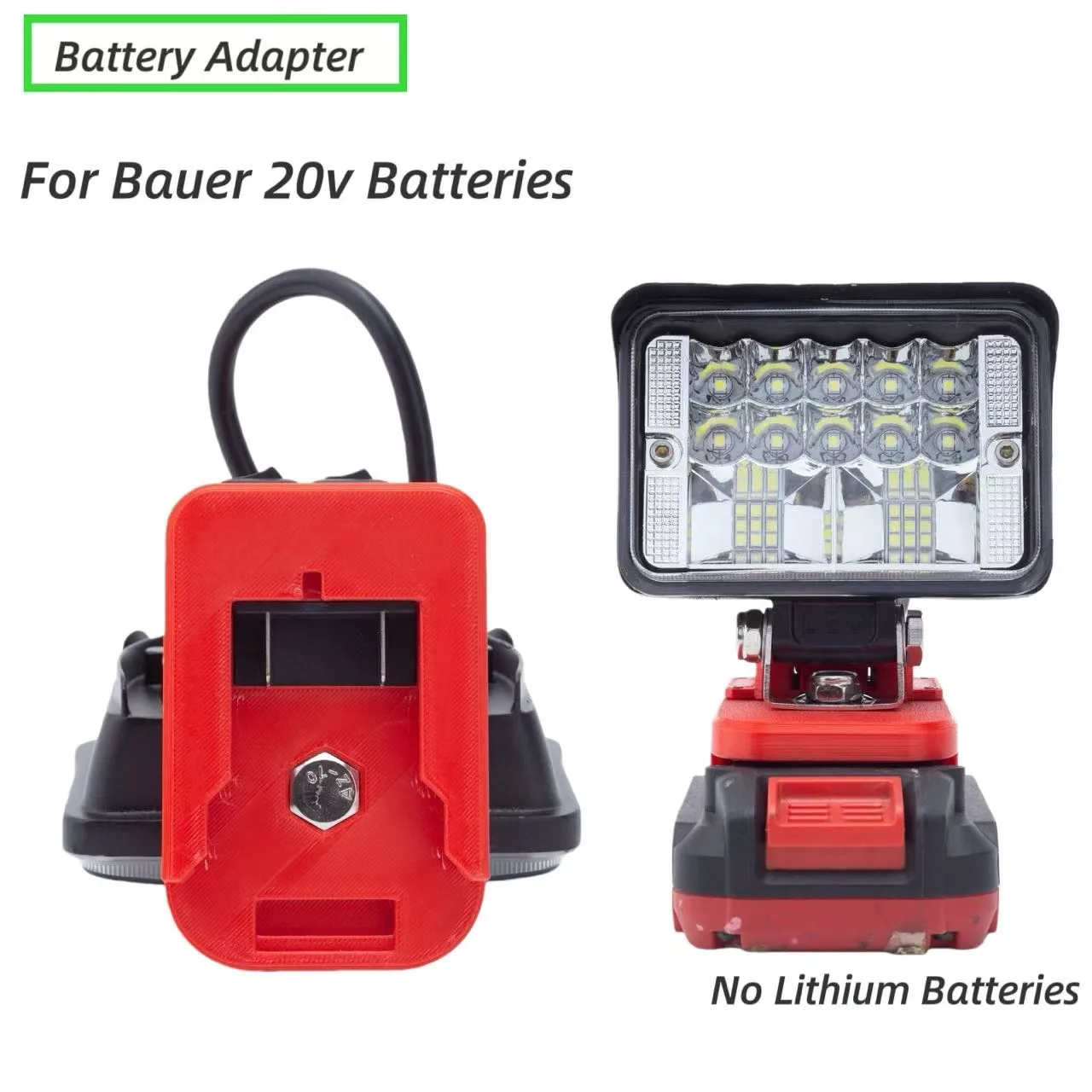 Camping lamp Jobsite Light Emergency Cordless LED Work Light for Bauer 20v Lithium Batteries 28W Floodlight No Battery)
Camping lamp Jobsite Light Emergency Cordless LED Work Light for Bauer 20v Lithium Batteries 28W Floodlight No Battery)