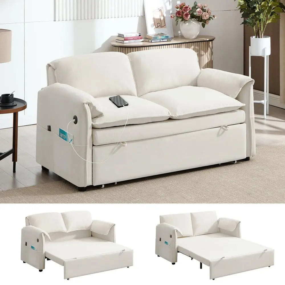Velvet Pull Out Sofa Bed, 3in1 Convertible Futon Loveseat Queen Sleeper Sofa Couch Bed with Adjustable Backrest, USB Ports amp
Velvet Pull Out Sofa Bed, 3in1 Convertible Futon Loveseat Queen Sleeper Sofa Couch Bed with Adjustable Backrest, USB Ports amp
