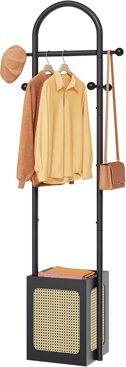 Coat Rack Stand with Wooden Base, Coat Tree Rattan Design, Coat Hanger Stand with 6 Hooks, Small Clothes Rack for Living
Coat Rack Stand with Wooden Base, Coat Tree Rattan Design, Coat Hanger Stand with 6 Hooks, Small Clothes Rack for Living