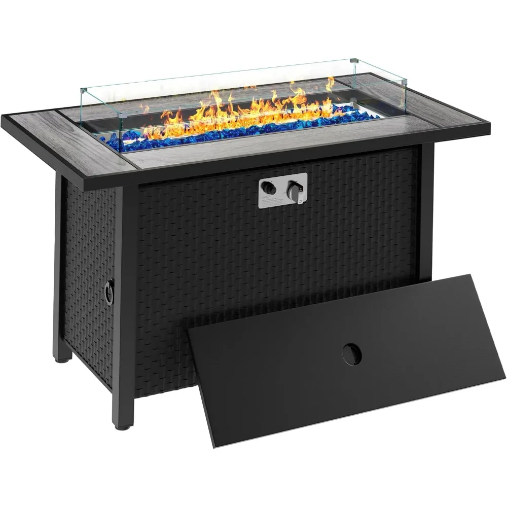 45in Fire Table, Propane Fire Pit with Glass Wind Guard and Rain Cover, Outdoor Firepit Table 50000 BTU 3-in-1 Fire Table for P
45in Fire Table, Propane Fire Pit with Glass Wind Guard and Rain Cover, Outdoor Firepit Table 50000 BTU 3-in-1 Fire Table for P