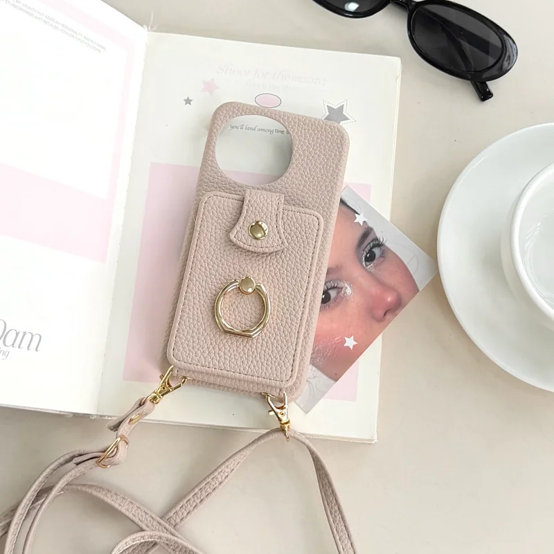 For Sharp AQUOS Sense 6 7 8 9 10 Case R10 R9 PRO R8 Shell Back Cover Fashion Leather Ring Card Coin Bag Texture With Lanyard