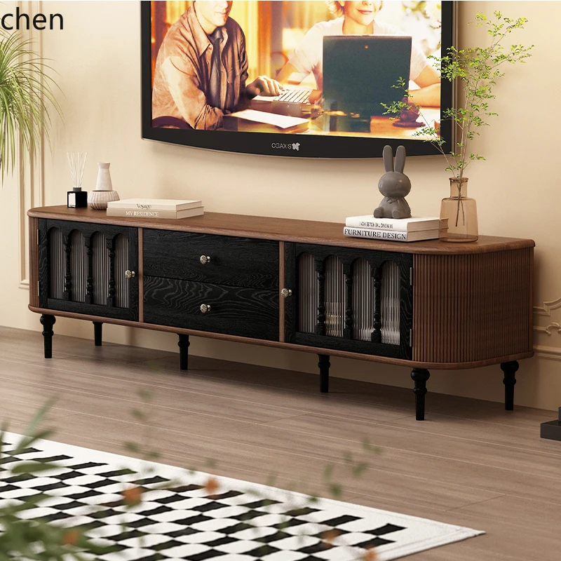 HXL red oak medieval all-log TV cabinet coffee table combination living room floor cabinet
HXL red oak medieval all-log TV cabinet coffee table combination living room floor cabinet