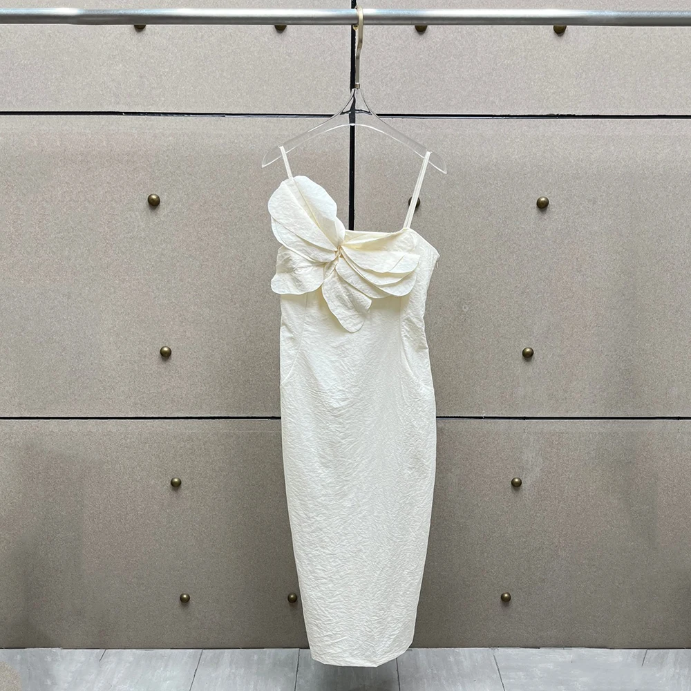 2026 New Elegant 3D Flower Spaghetti Strap Midi Dress Women White Party Cocktail Dresses Female Wedding Guest Evening Vestidos
2026 New Elegant 3D Flower Spaghetti Strap Midi Dress Women White Party Cocktail Dresses Female Wedding Guest Evening Vestidos