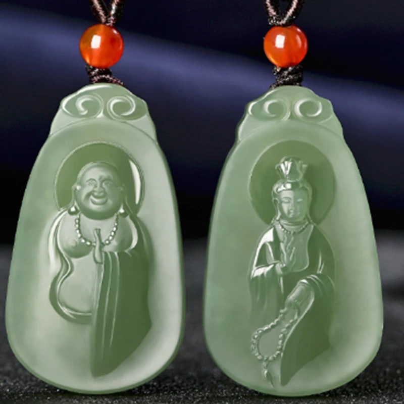 Hetian Guanyin Bodhisattva, Maitreya , Laughing Buddha , a pair of pendants men and women, jade
Hetian Guanyin Bodhisattva, Maitreya , Laughing Buddha , a pair of pendants men and women, jade