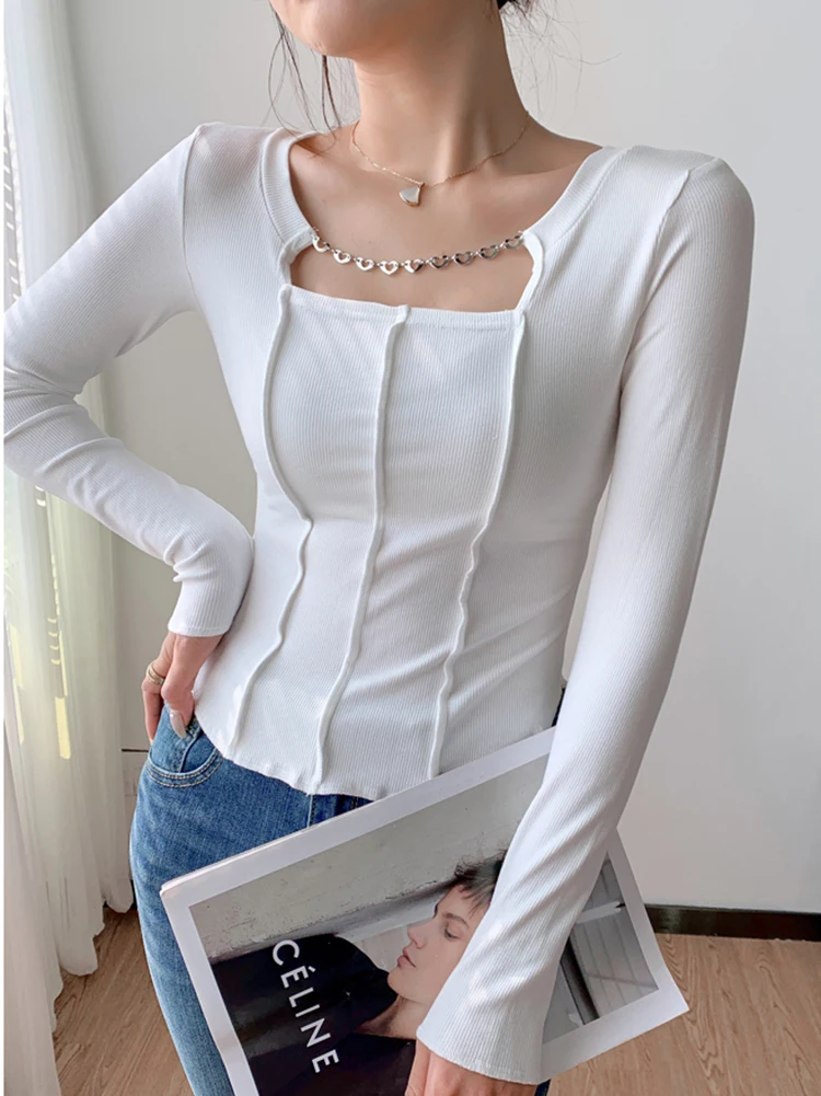 Sexy Long Sleeve White Tshirt Women Slim Cotton T Shirt Short Tees Female Korean Style Crop Top Woman Clothes 2023 Spring Summer
Sexy Long Sleeve White Tshirt Women Slim Cotton T Shirt Short Tees Female Korean Style Crop Top Woman Clothes 2023 Spring Summer