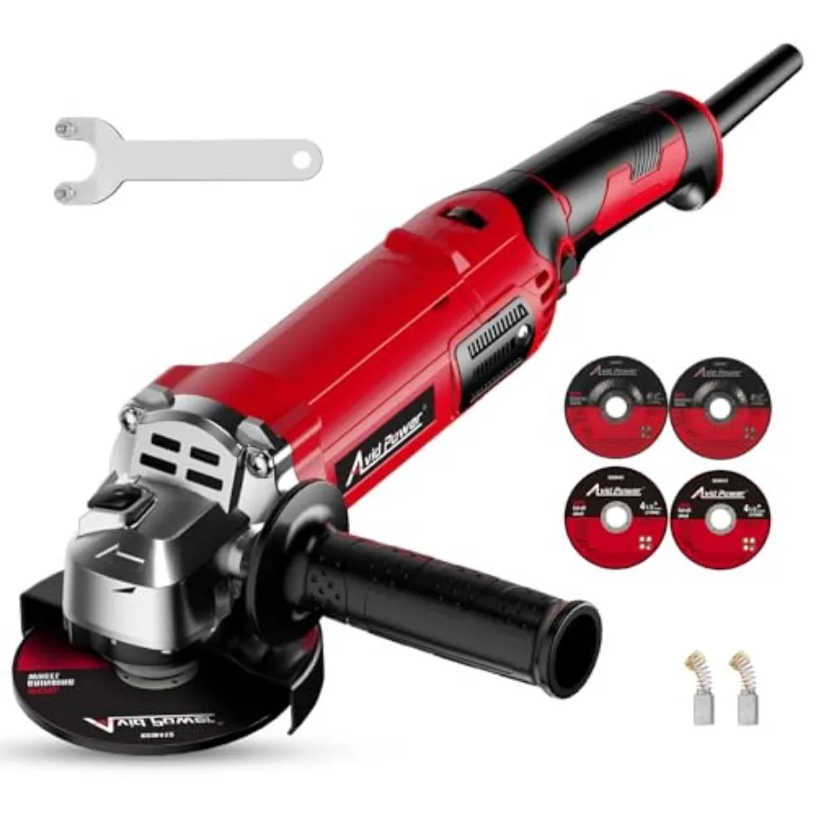 Angle Grinder 4-1/2 Inch 8.0 Amp 1000W Electric Grinder Tool 7-Variable-Speed Metal Grinder 11 500 RPM Paddle Switch with Lock-
Angle Grinder 4-1/2 Inch 8.0 Amp 1000W Electric Grinder Tool 7-Variable-Speed Metal Grinder 11 500 RPM Paddle Switch with Lock-