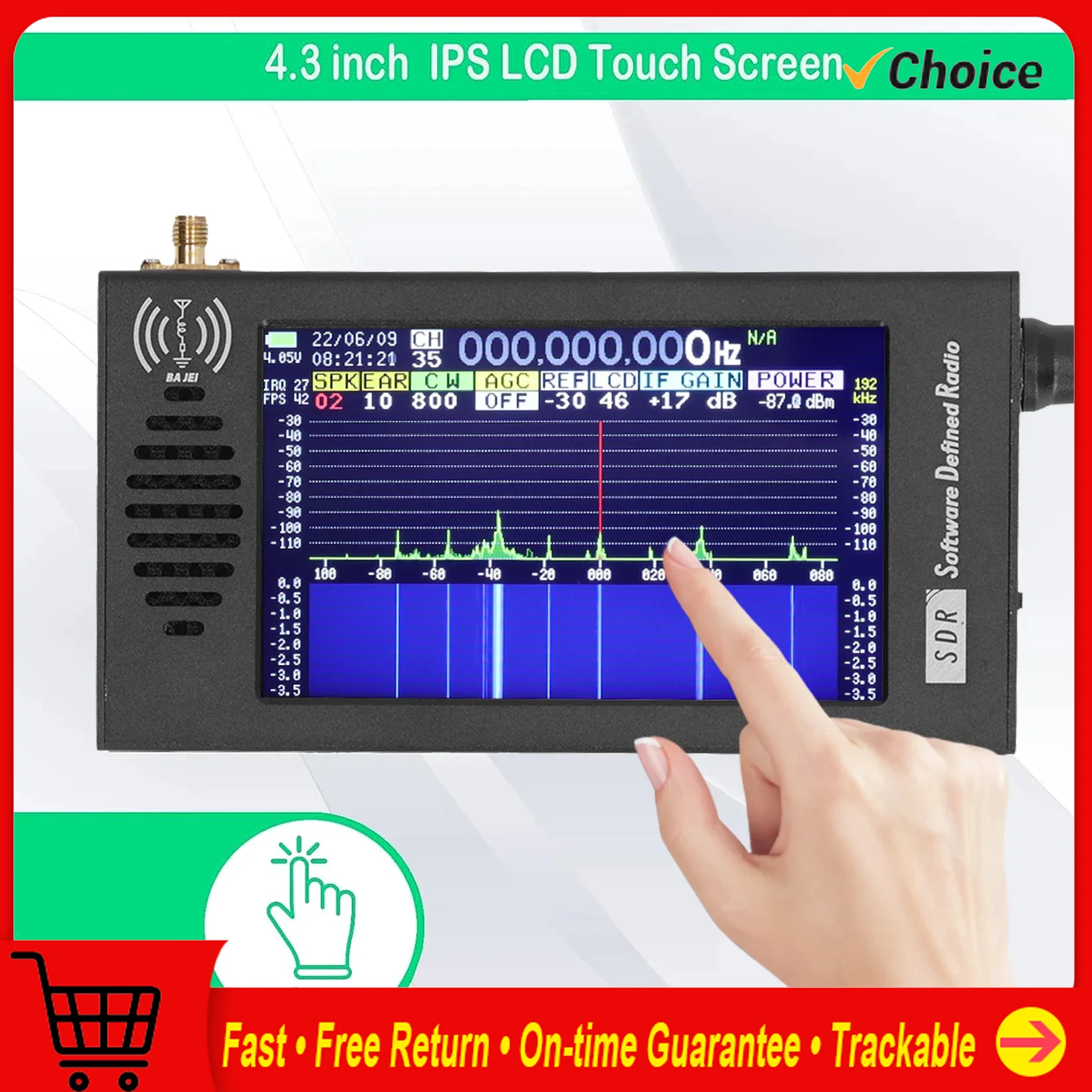 DSP SDR Radio Receiver 4.3 Inch 100KHz To 149MHz FM MW SSB CW HAM Shortwave Radio Receiver DSP SDR Radio Receiver
DSP SDR Radio Receiver 4.3 Inch 100KHz To 149MHz FM MW SSB CW HAM Shortwave Radio Receiver DSP SDR Radio Receiver