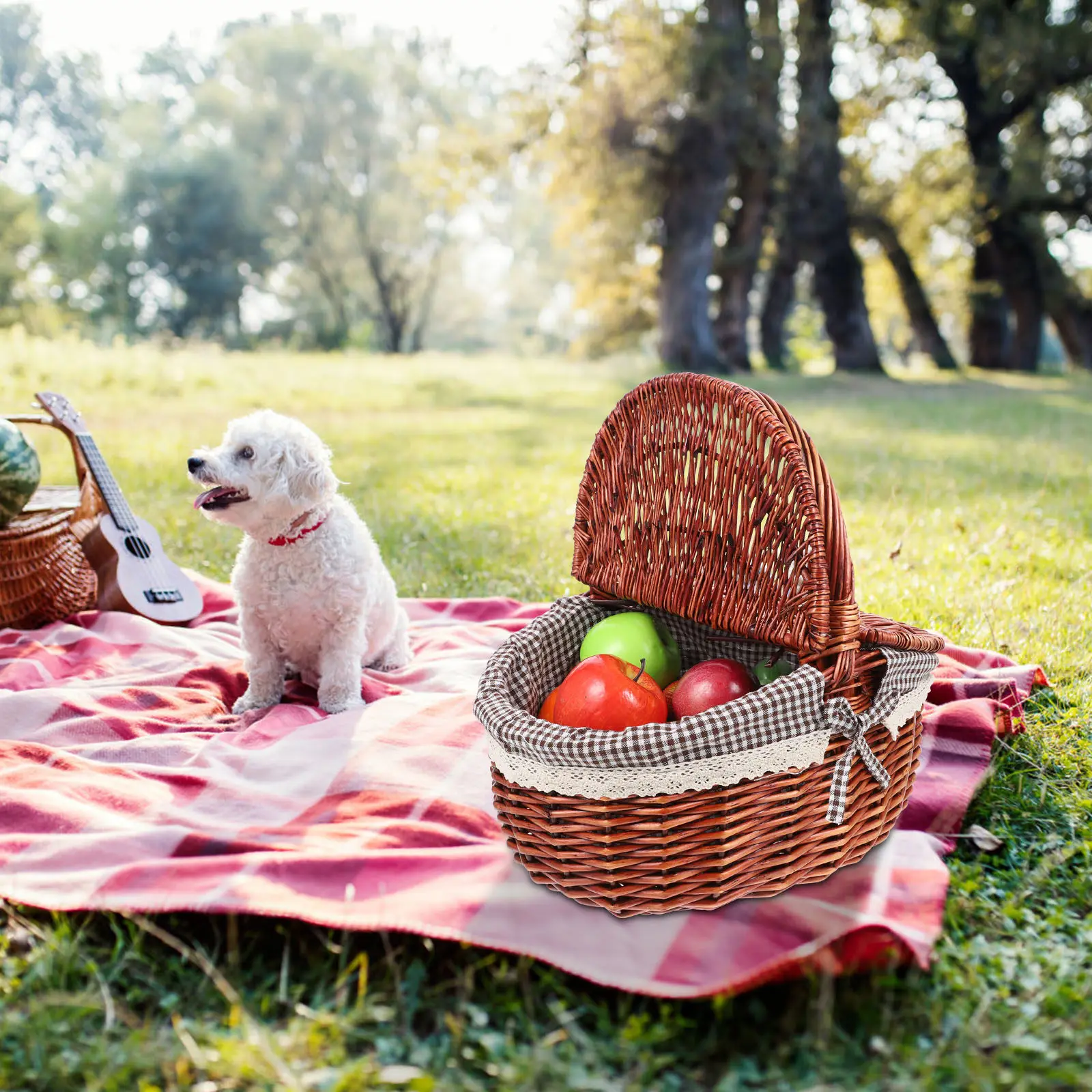 Premium Natural Wicker Picnic Basket with Double Lids Spacious Storage Handheld Woven Basket for Camping Hiking Picnics Family
Premium Natural Wicker Picnic Basket with Double Lids Spacious Storage Handheld Woven Basket for Camping Hiking Picnics Family