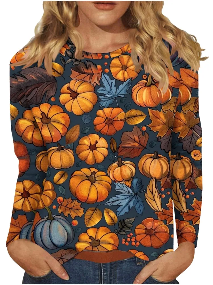 2024 New Women T-shirt Halloween Pumpkins Prints O-neck Long Sleeve Autumn And Winter Casual Funny Tops Female's Tee Shirts
2024 New Women T-shirt Halloween Pumpkins Prints O-neck Long Sleeve Autumn And Winter Casual Funny Tops Female's Tee Shirts