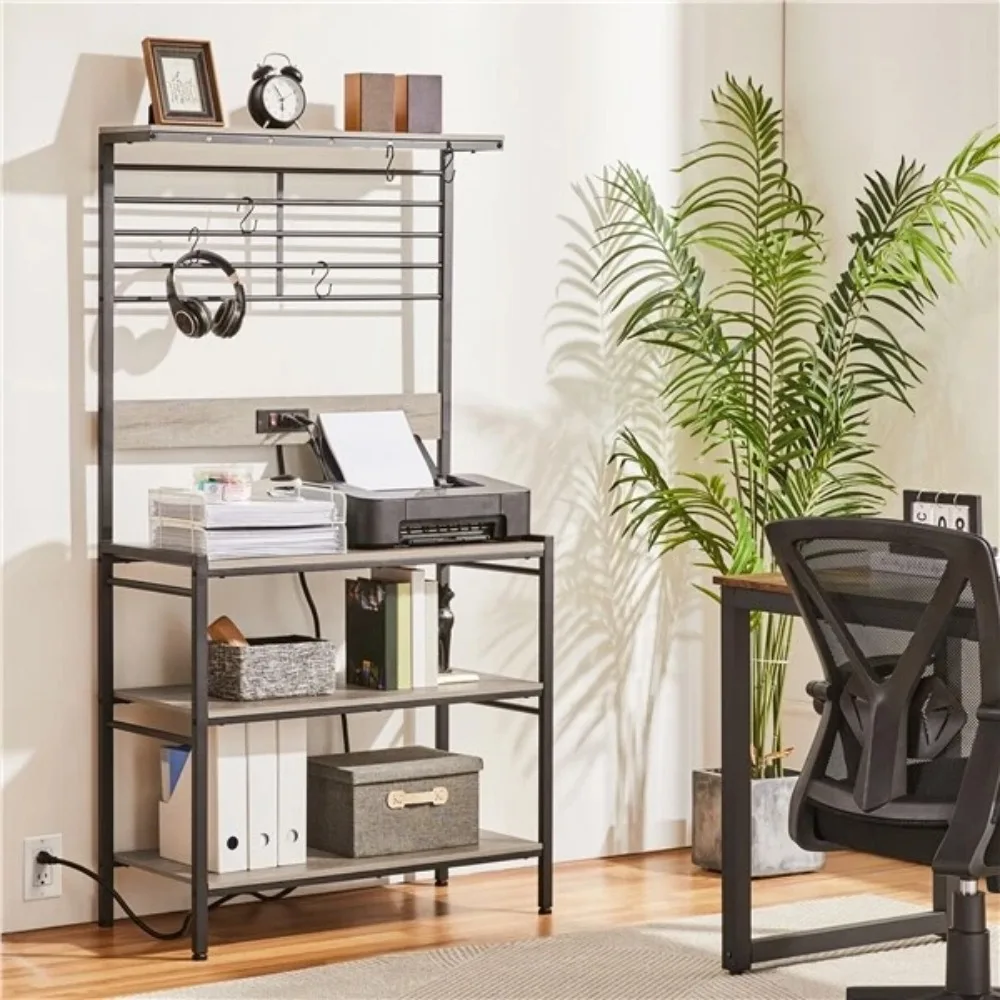 Kitchen Baker's Rack with Power Outlet Microwave Stand w/ High Disply Shelf Gray
Kitchen Baker's Rack with Power Outlet Microwave Stand w/ High Disply Shelf Gray