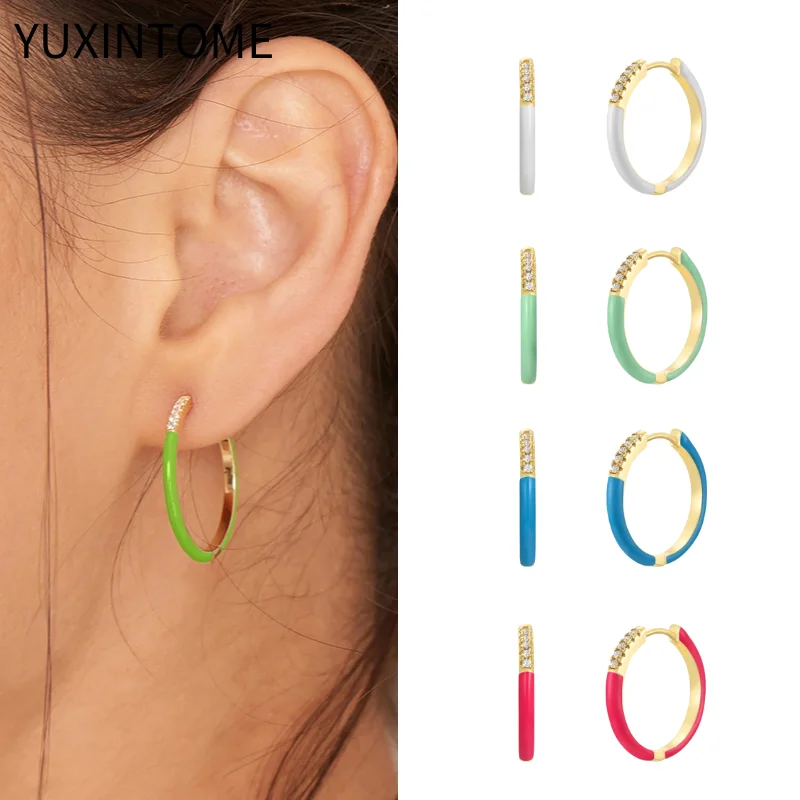 925 Sterling Silver Ear Needle Bohemia Enamel Hoop Earrings for Women Candy Color Crystal Gold Earrings Luxury Jewelry Gift
925 Sterling Silver Ear Needle Bohemia Enamel Hoop Earrings for Women Candy Color Crystal Gold Earrings Luxury Jewelry Gift