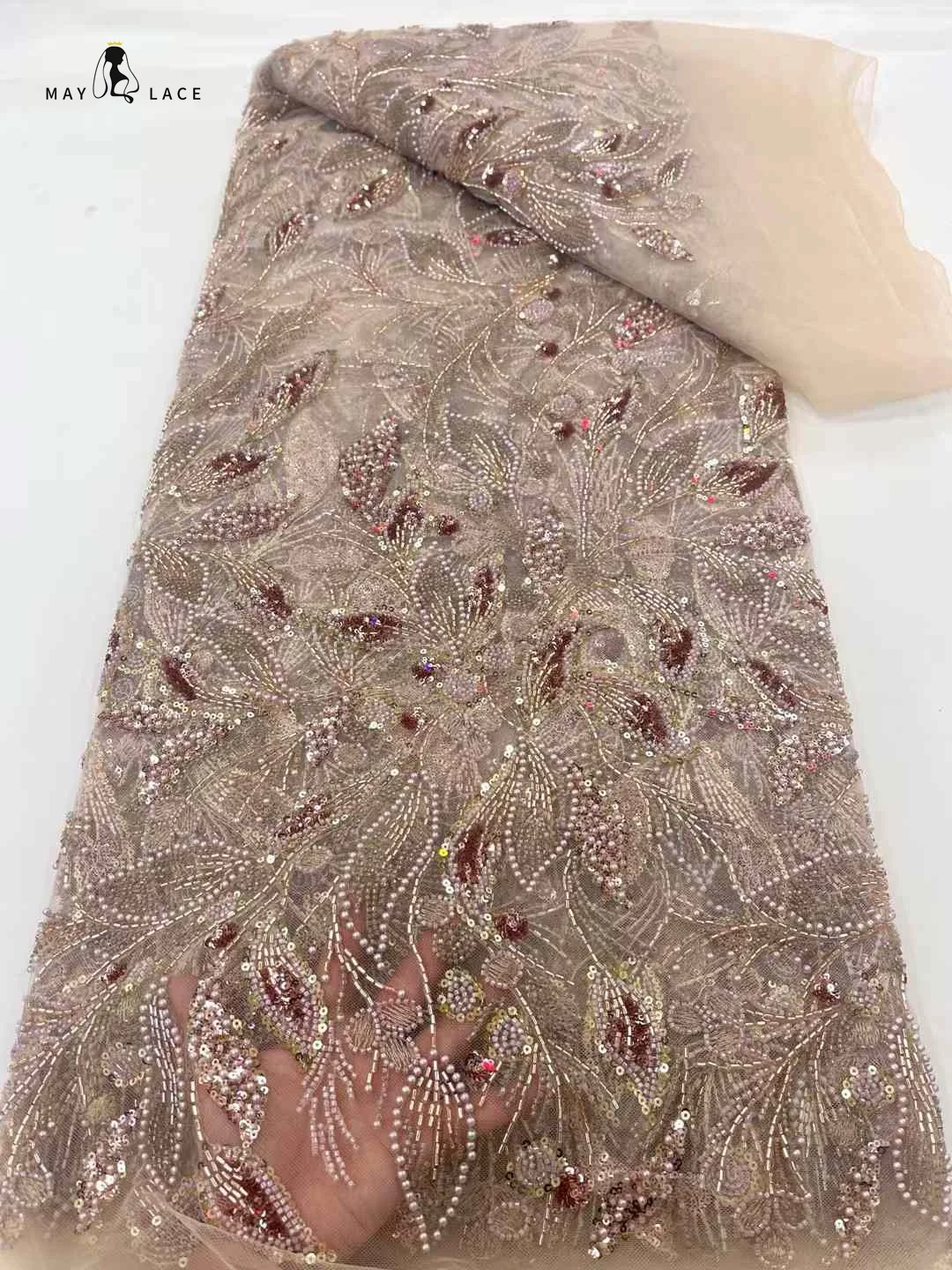 African Sequins Lace Fabric, Groom Embroidery, Beaded Nigerian French Tulle, Wedding Material, High Quality, 2024
African Sequins Lace Fabric, Groom Embroidery, Beaded Nigerian French Tulle, Wedding Material, High Quality, 2024