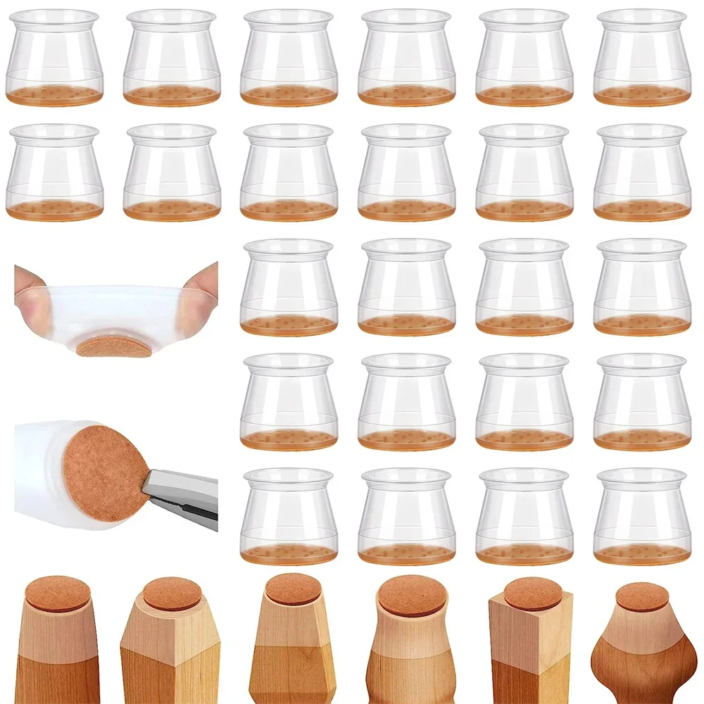 24Pcs Chair Leg Floor Protectors Hardwood Floors, Silicone Chair Caps Covers Pads Sliders W/ Wrapped Felt Bottom
24Pcs Chair Leg Floor Protectors Hardwood Floors, Silicone Chair Caps Covers Pads Sliders W/ Wrapped Felt Bottom