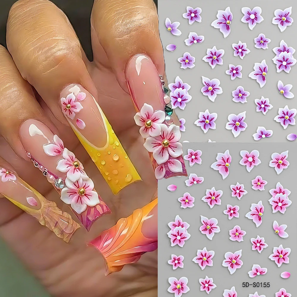 2Pcs 5D Blossom Pink&Purple Lily Flower Nail Sticker Bronzing Bead Five-Petal Flowers Decal Adhesive Pink Lily Flower Slider
2Pcs 5D Blossom Pink&Purple Lily Flower Nail Sticker Bronzing Bead Five-Petal Flowers Decal Adhesive Pink Lily Flower Slider