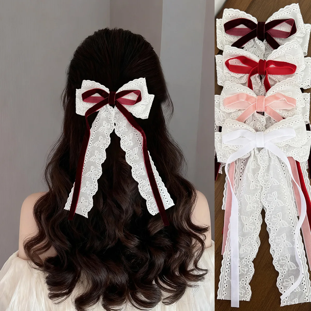 24 шт., заколки для волос с белой кружевной лентой и бантом для девочек, бархатные заколки с длинной кисточкой и вышивкой, женские объемные заколки для волос, женские головные уборы
24 шт., заколки для волос с белой кружевной лентой и бантом для девочек, бархатные заколки с длинной кисточкой и вышивкой, женские объемные заколки для волос, женские головные уборы