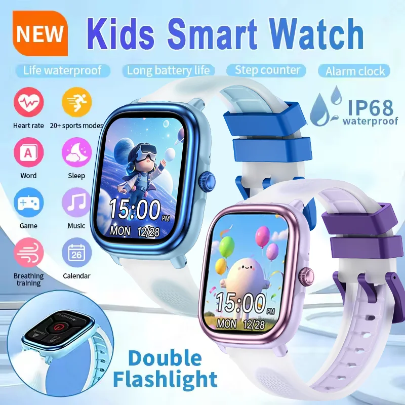 Детские умные часы с HD-экраном 1,83 дюйма, будильником, множеством игр, фонариком, секундомером, спортивные, водонепроницаемые IP68, детские смарт-часы
Детские умные часы с HD-экраном 1,83 дюйма, будильником, множеством игр, фонариком, секундомером, спортивные, водонепроницаемые IP68, детские смарт-часы
