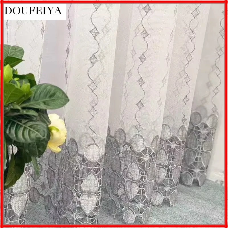 Pastoral Gray Embroidery Diamond StripeTulle Curtains for Living Room White Lace Loving Heart Bottom Sheer Bedroom Window Drapes
Pastoral Gray Embroidery Diamond StripeTulle Curtains for Living Room White Lace Loving Heart Bottom Sheer Bedroom Window Drapes