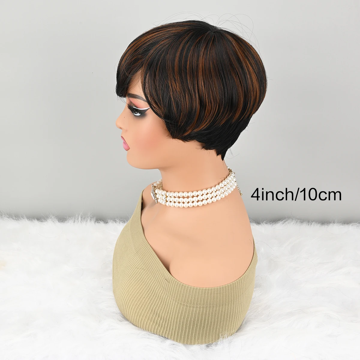 Highlight Synthetic Ombre Black Brown Short Straight Pixie Cut HairStyle Wigs With Bangs
Highlight Synthetic Ombre Black Brown Short Straight Pixie Cut HairStyle Wigs With Bangs