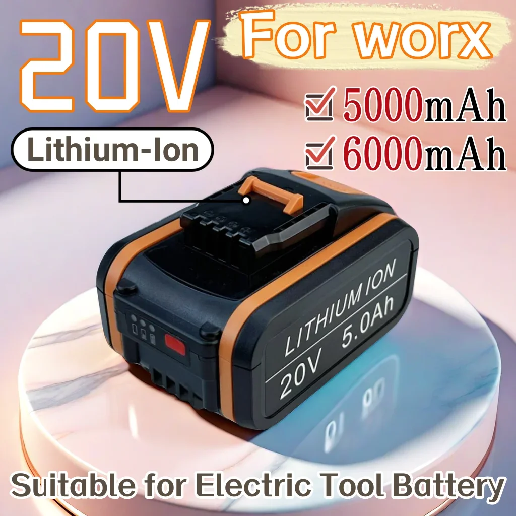 20V 5000mAh/6000mAh Lithium Ion Battery For Worx WA3553 WG630 WG629 WX372 WX390 Power tool battery replacement
20V 5000mAh/6000mAh Lithium Ion Battery For Worx WA3553 WG630 WG629 WX372 WX390 Power tool battery replacement