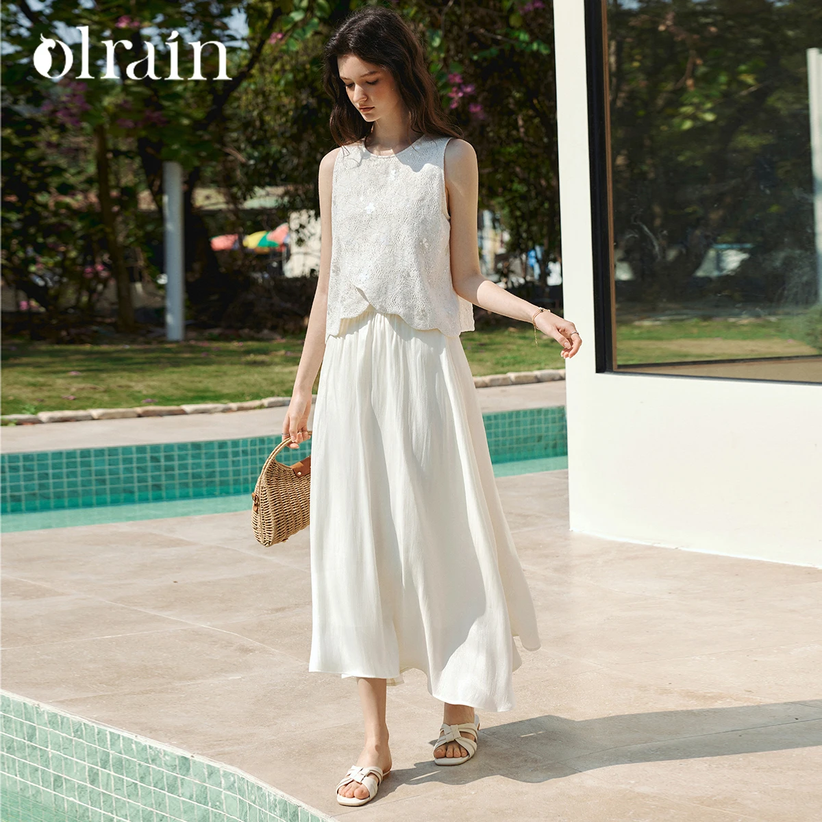 OLrain Office Simple Two-piece Set Women's Sequin Lace Wavy Hem Vest Top A-Line Skirt Summer Loose Casual Outfits O58XE006009
OLrain Office Simple Two-piece Set Women's Sequin Lace Wavy Hem Vest Top A-Line Skirt Summer Loose Casual Outfits O58XE006009