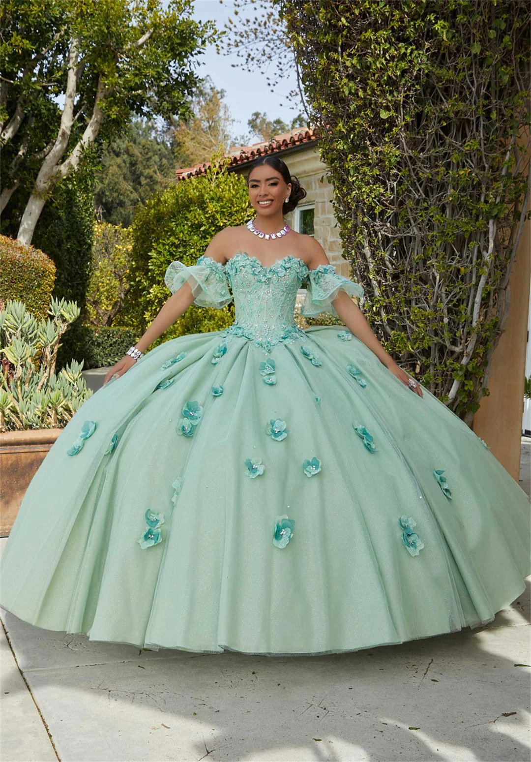 Роскошные цветочные платья Quinceanera трапециевидной формы, милое регулируемое вечернее платье без бретелек, платье феи с рукавами-колокольчиками для дня рождения
Роскошные цветочные платья Quinceanera трапециевидной формы, милое регулируемое вечернее платье без бретелек, платье феи с рукавами-колокольчиками для дня рождения