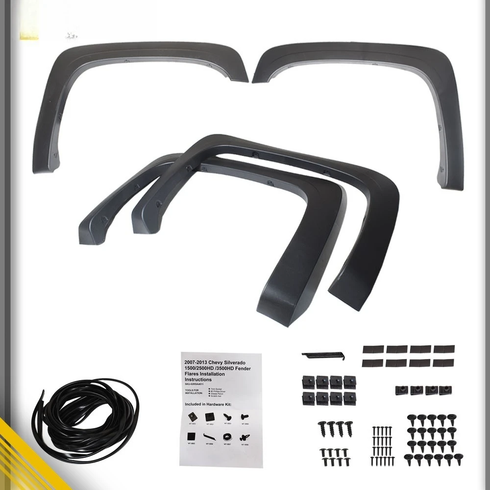 Plastic Fender Flares For Silverado1500/2500HD/3500H 2007-2013 4Pcs Fleetside
Plastic Fender Flares For Silverado1500/2500HD/3500H 2007-2013 4Pcs Fleetside