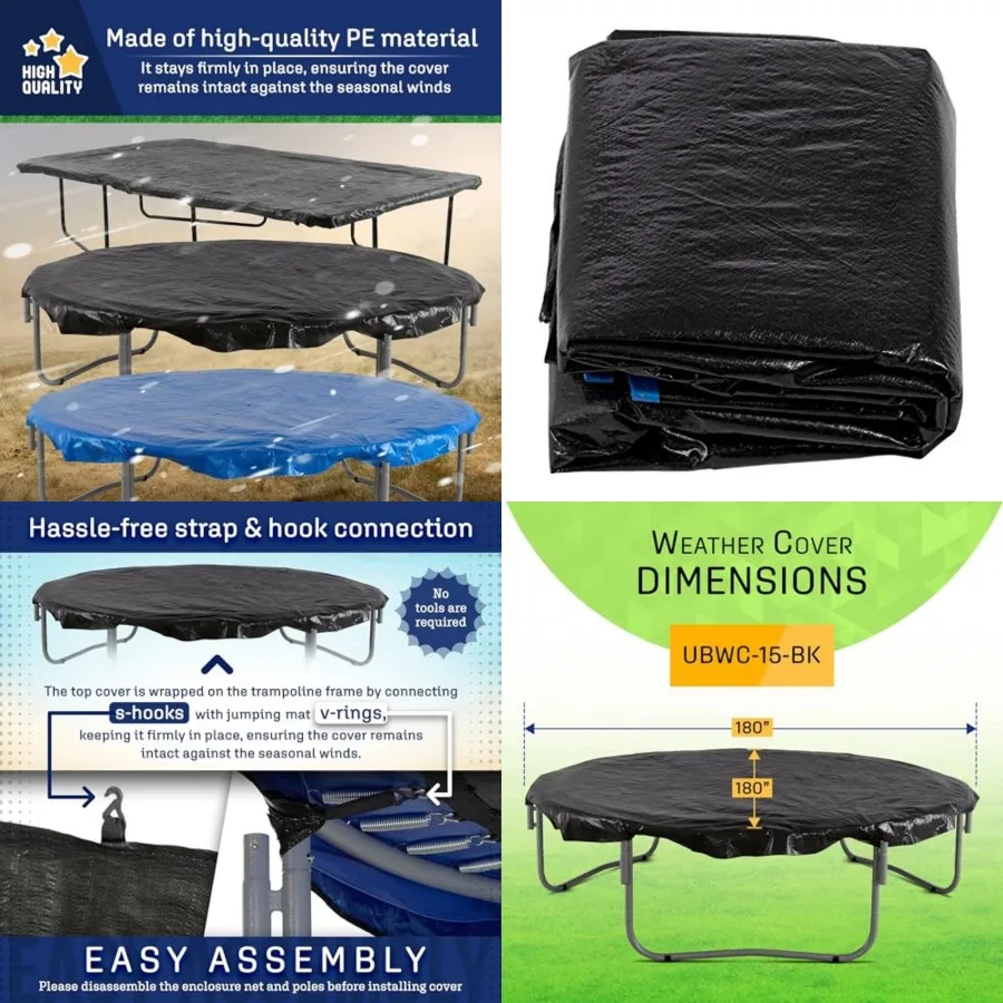 Machrus Round Trampoline Weather Cover, Heavy Duty Weather-Resistant Tarp, Protective Accessories
Machrus Round Trampoline Weather Cover, Heavy Duty Weather-Resistant Tarp, Protective Accessories
