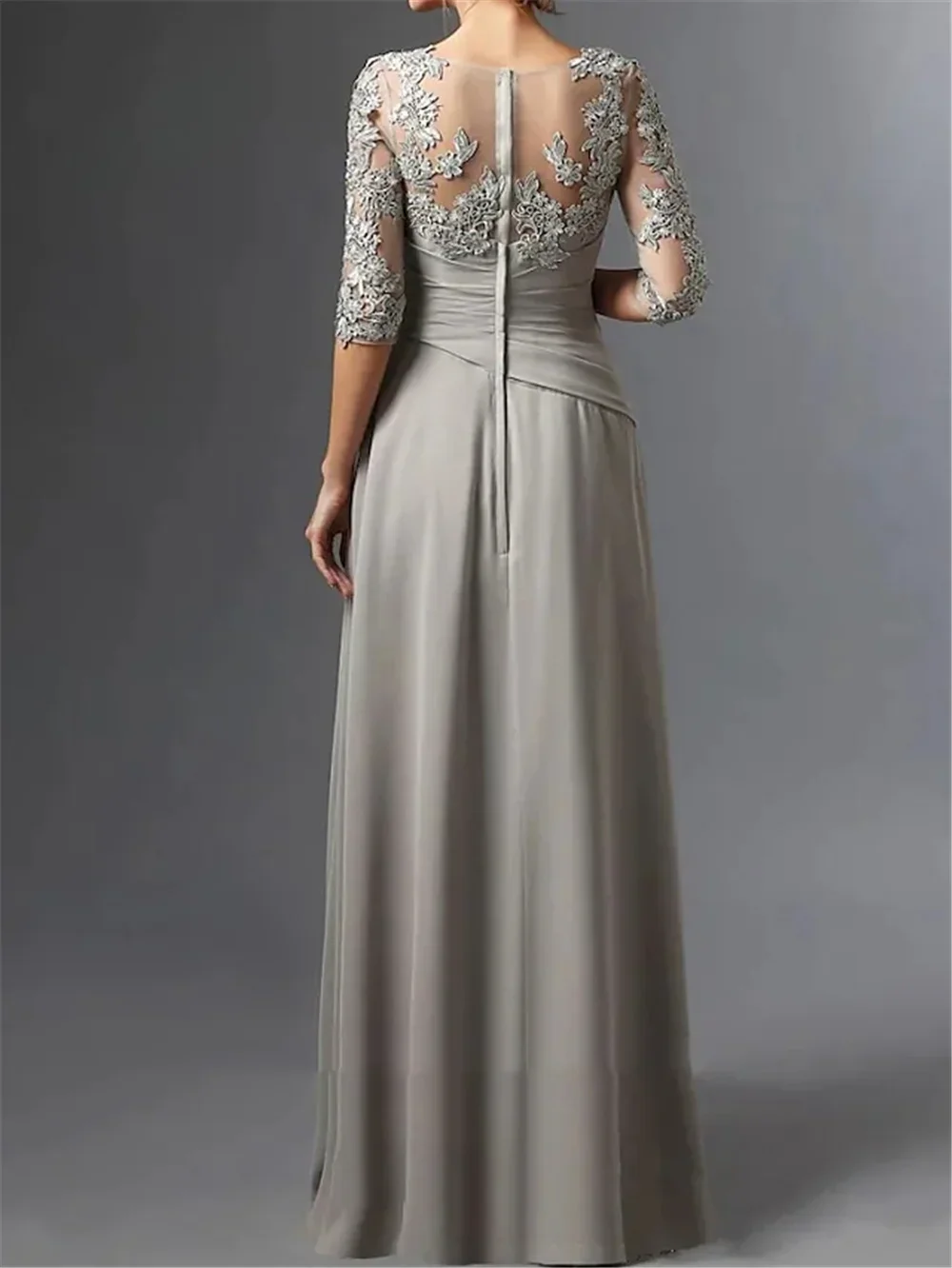 Sheath Mother of the Bride Dress Elegant Square Neck Floor Length Chiffon Lace Half Sleeve with Ruching Wedding Guest Dresses
Sheath Mother of the Bride Dress Elegant Square Neck Floor Length Chiffon Lace Half Sleeve with Ruching Wedding Guest Dresses
