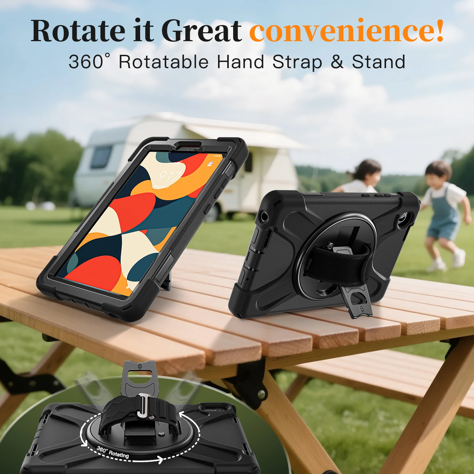 Rugged Armor Case For Lenovo Tab One (K9) 2025 8.7 inch Model TB305FU 360 Rotating Stand Heavy Duty Cover With Shoulder Strap
Rugged Armor Case For Lenovo Tab One (K9) 2025 8.7 inch Model TB305FU 360 Rotating Stand Heavy Duty Cover With Shoulder Strap