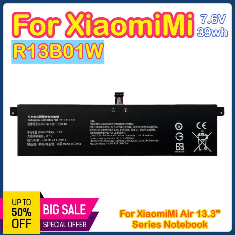 R13B01W Подходит для Xiaomi Air 13 13,3-дюймовый аккумулятор R13B02W 161301-01 CN CU FF R13B01W
R13B01W Подходит для Xiaomi Air 13 13,3-дюймовый аккумулятор R13B02W 161301-01 CN CU FF R13B01W