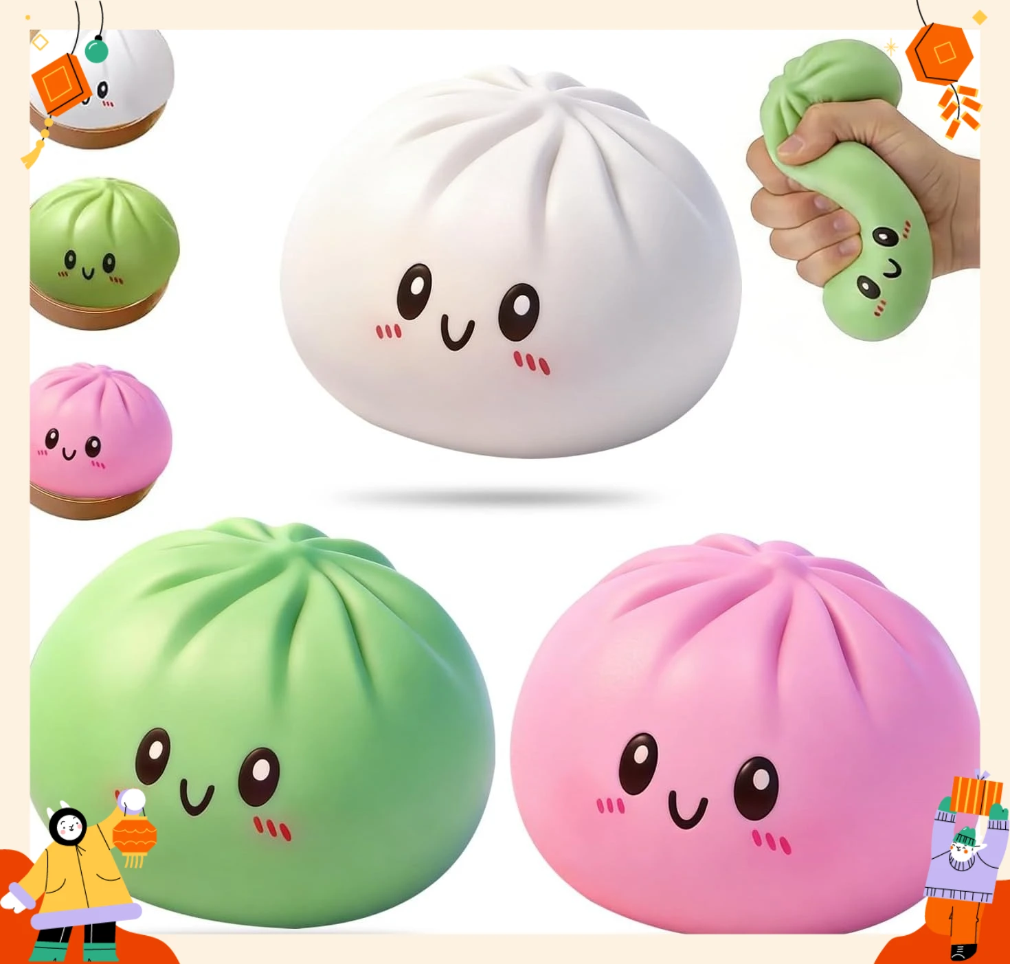 Glitter Dumpling Squishy, Maltose Stress Ball, Bao Bun Mystery Box, Aesthetic Fidget, Slow Rebound Anxiety Relief Toy, 2026
Glitter Dumpling Squishy, Maltose Stress Ball, Bao Bun Mystery Box, Aesthetic Fidget, Slow Rebound Anxiety Relief Toy, 2026