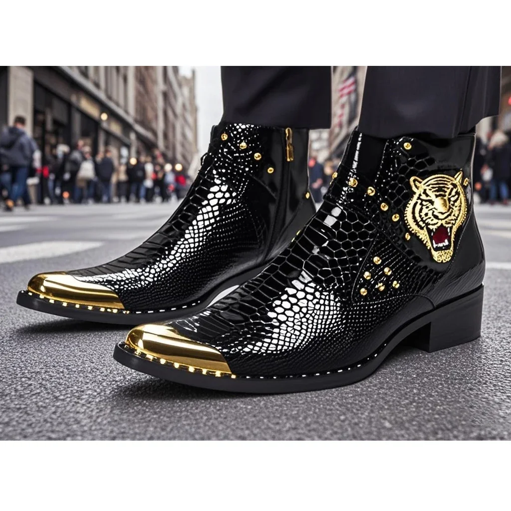 COOGERLOVE Italian Type Handmade Men's Boots Pointed Iron Toe Genuine Leather Boots Men Botas Hombre Punk Fashion Party Boots
COOGERLOVE Italian Type Handmade Men's Boots Pointed Iron Toe Genuine Leather Boots Men Botas Hombre Punk Fashion Party Boots