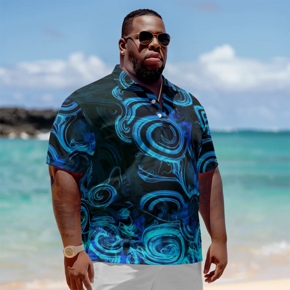 1 men's plus size polo shirt with summer blue circle print casual collar button suitable for shopping and golf
1 men's plus size polo shirt with summer blue circle print casual collar button suitable for shopping and golf