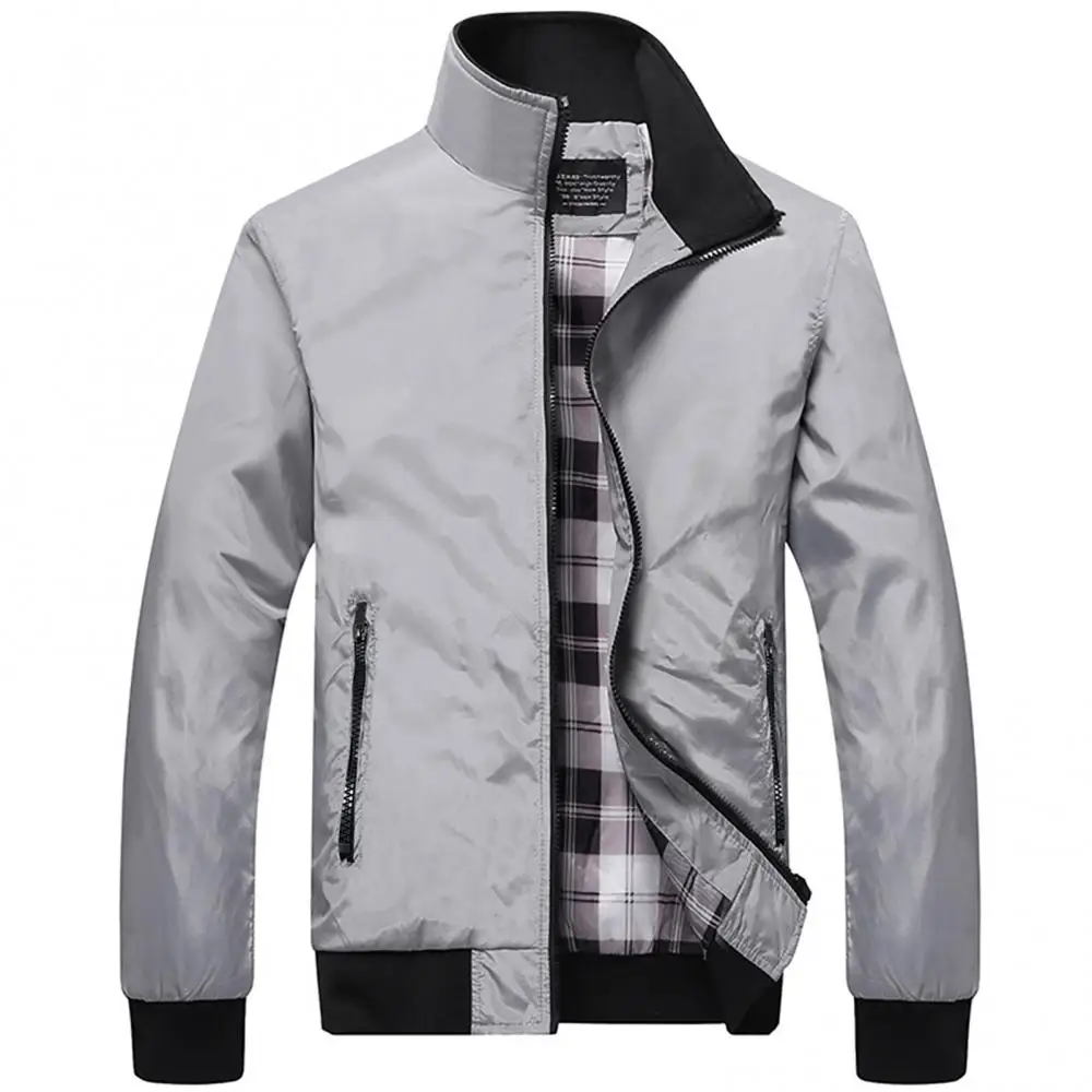 Solid Color Pockets Zipper Jacket Men Coat Stand Collar Fashion Winter Pilot Jacket
Solid Color Pockets Zipper Jacket Men Coat Stand Collar Fashion Winter Pilot Jacket