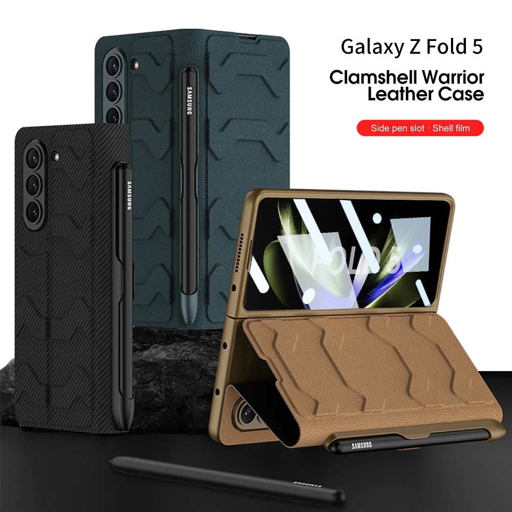 Leather Stand Cover For Samsung Galaxy Z Fold 5 4 Case Armor Shockproof with Side Pen Slot Front Glass Film Fundas
Leather Stand Cover For Samsung Galaxy Z Fold 5 4 Case Armor Shockproof with Side Pen Slot Front Glass Film Fundas