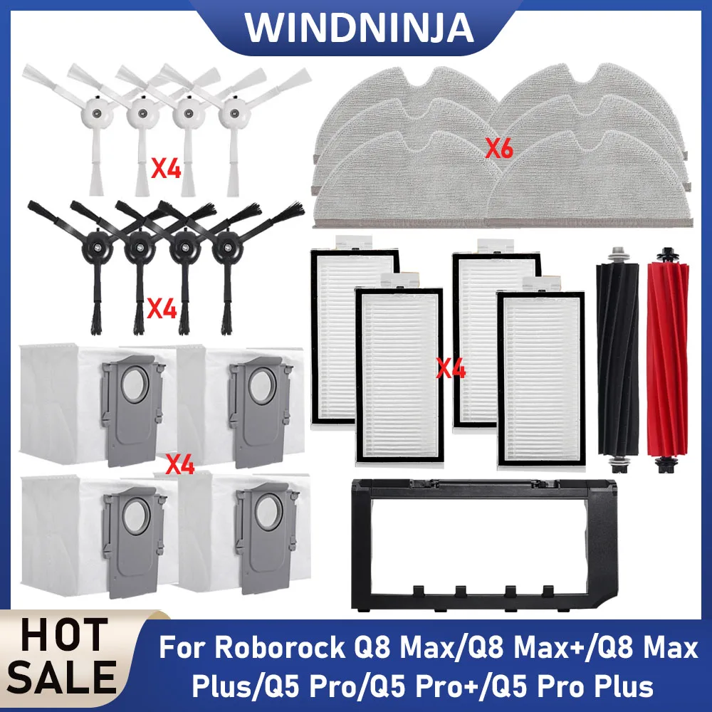 Mop Cloths Parts Compatible For Roborock Q8 Max/Q8 Max+/Q8 Max Plus/Q5 Pro/Q5 Pro+/Q5 Pro Plus Filters Main Side Brush Dust Bags
Mop Cloths Parts Compatible For Roborock Q8 Max/Q8 Max+/Q8 Max Plus/Q5 Pro/Q5 Pro+/Q5 Pro Plus Filters Main Side Brush Dust Bags