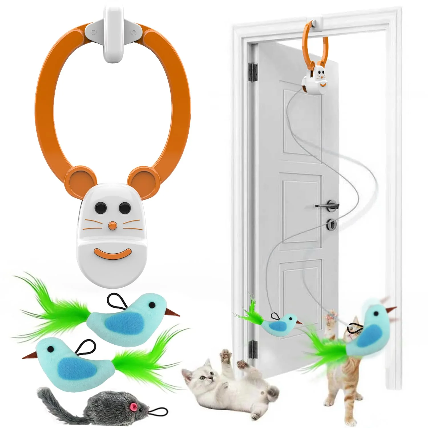 Interactive Cat Toys for Indoor Cats, Rechargeable Durable Safe Hanging Cat Toy for Bored Kittens & Adult Cats
Interactive Cat Toys for Indoor Cats, Rechargeable Durable Safe Hanging Cat Toy for Bored Kittens & Adult Cats