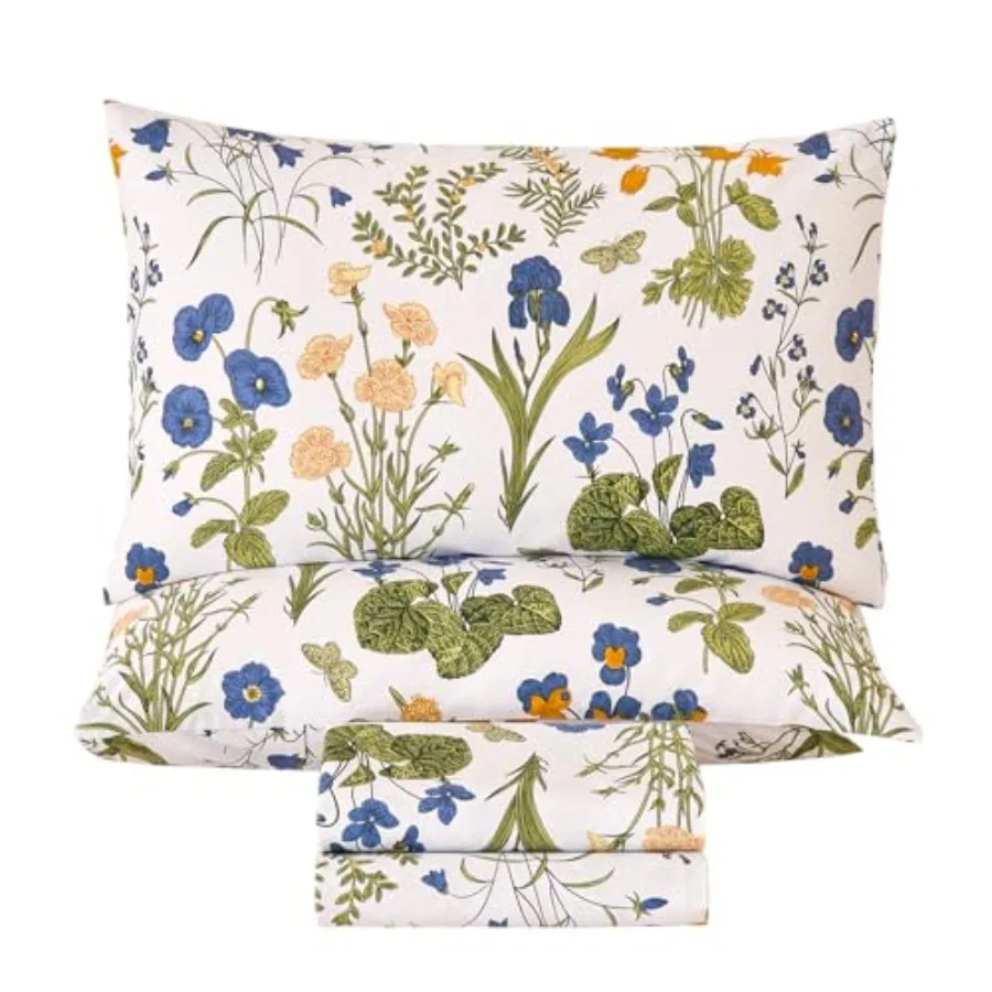 Floral Bed Sheets Set Size 100% Percale Cotton Yellow and Flower Printed Sheets, Soft and Breathable, Leaf Pattern Botanical Be
Floral Bed Sheets Set Size 100% Percale Cotton Yellow and Flower Printed Sheets, Soft and Breathable, Leaf Pattern Botanical Be