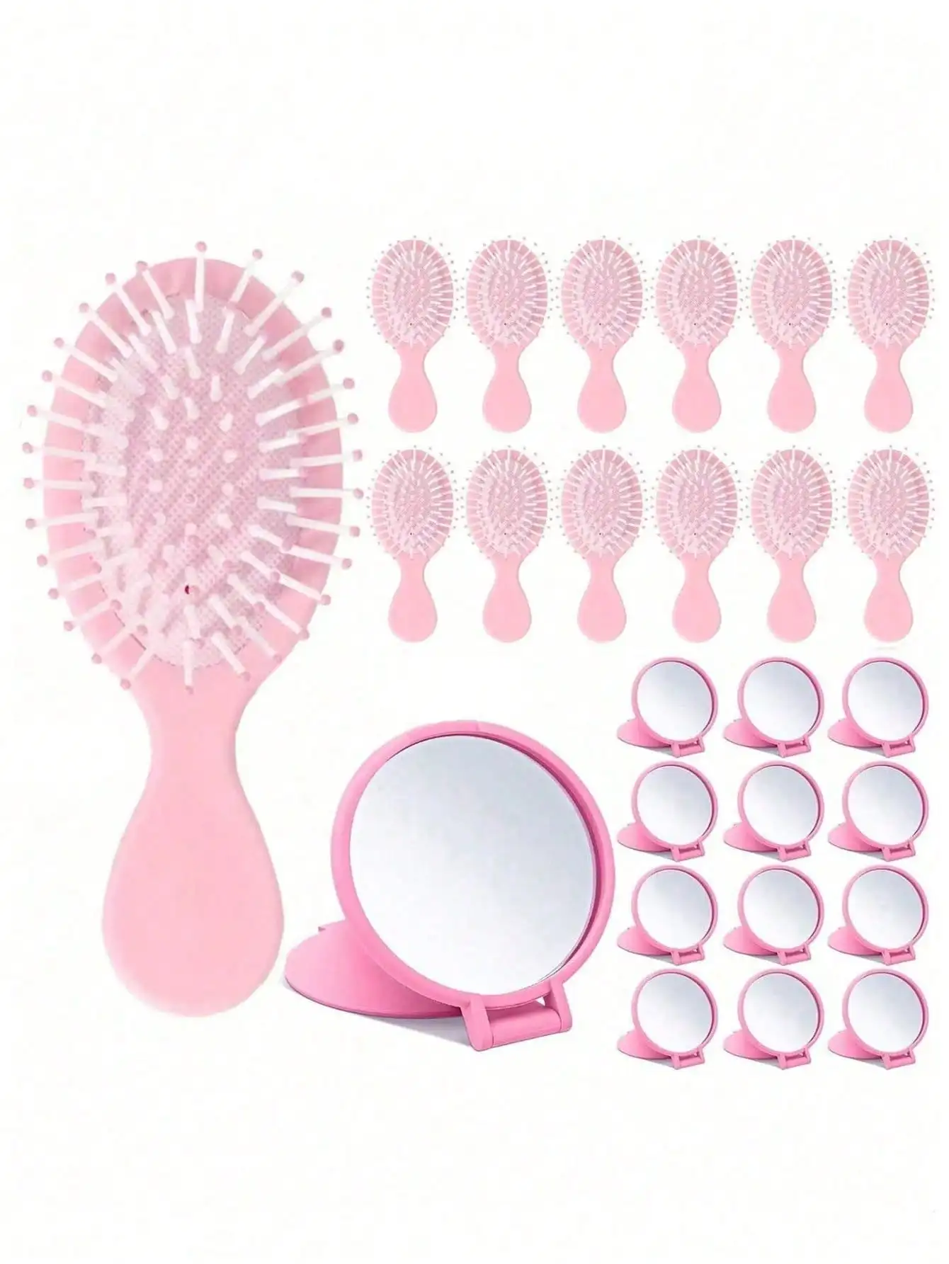 2/10/20pcs Mini Cute Portable Comb & Mirror Set, Multiple Combinations Available, Includes Travel-Friendly Wet/Dry Comb & Compact Folding Makeup Mirror - Macaron Black/Pink, Pink, White, Black, Purple Etc. ABS Plastic Hairbrush, Suitable For Spa, Bridal S
2/10/20pcs Mini Cute Portable Comb & Mirror Set, Multiple Combinations Available, Includes Travel-Friendly Wet/Dry Comb & Compact Folding Makeup Mirror - Macaron Black/Pink, Pink, White, Black, Purple Etc. ABS Plastic Hairbrush, Suitable For Spa, Bridal S