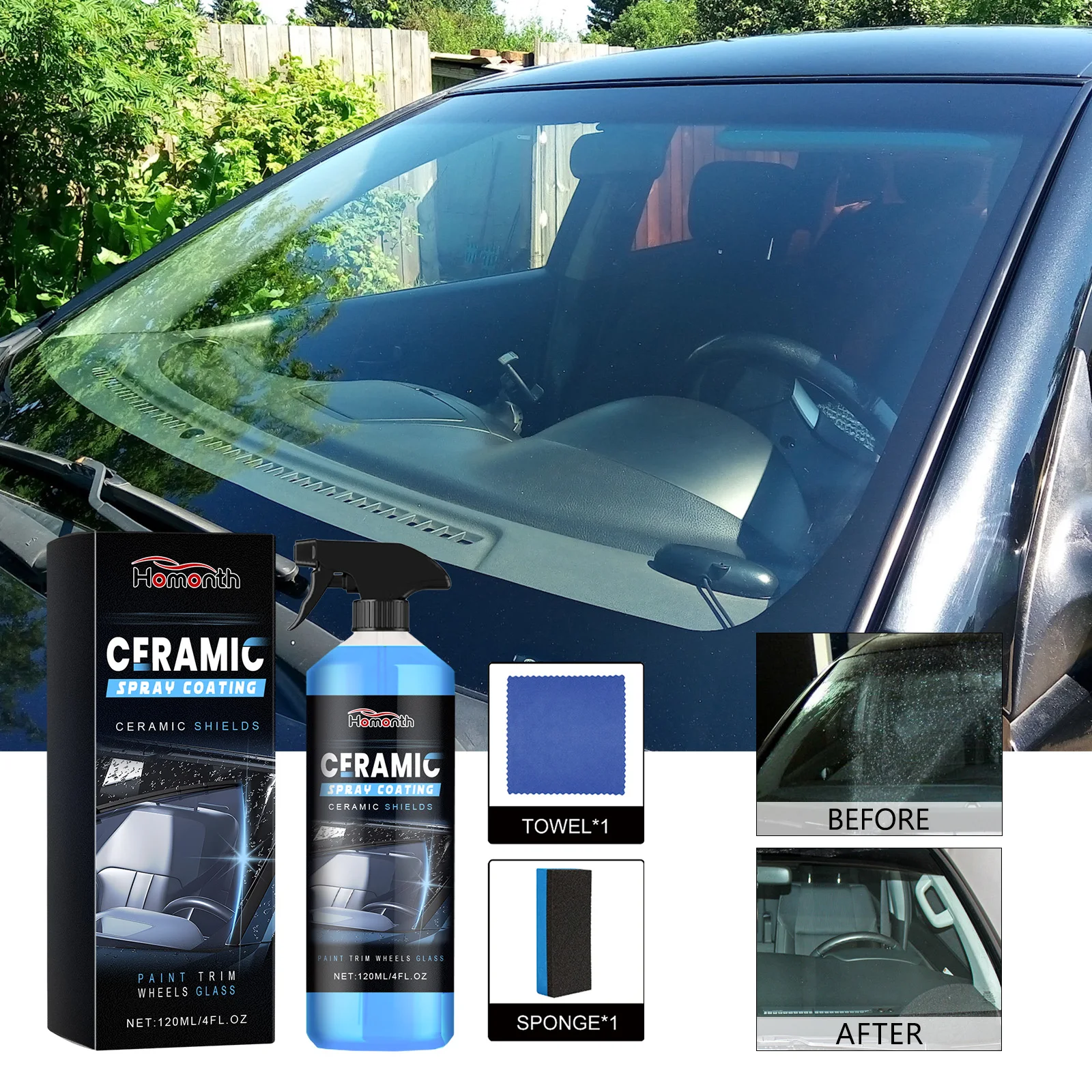 Автомобильное керамическое покрытие, жидкое покрытие, комплект для полировки краски, средство для очистки стекол, спрей с губкой, кристаллический гидрофобный слой 
Автомобильное керамическое покрытие, жидкое покрытие, комплект для полировки краски, средство для очистки стекол, спрей с губкой, кристаллический гидрофобный слой