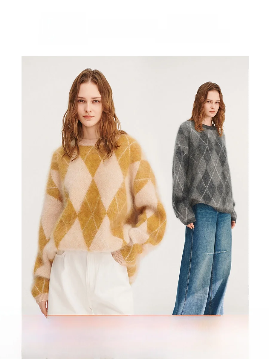 Женский утепленный шерстяной вязаный свитер с круглым вырезом и ромбовидным узором, новый стиль, теплый зимний топ от Wei Guang i Ji
Женский утепленный шерстяной вязаный свитер с круглым вырезом и ромбовидным узором, новый стиль, теплый зимний топ от Wei Guang i Ji