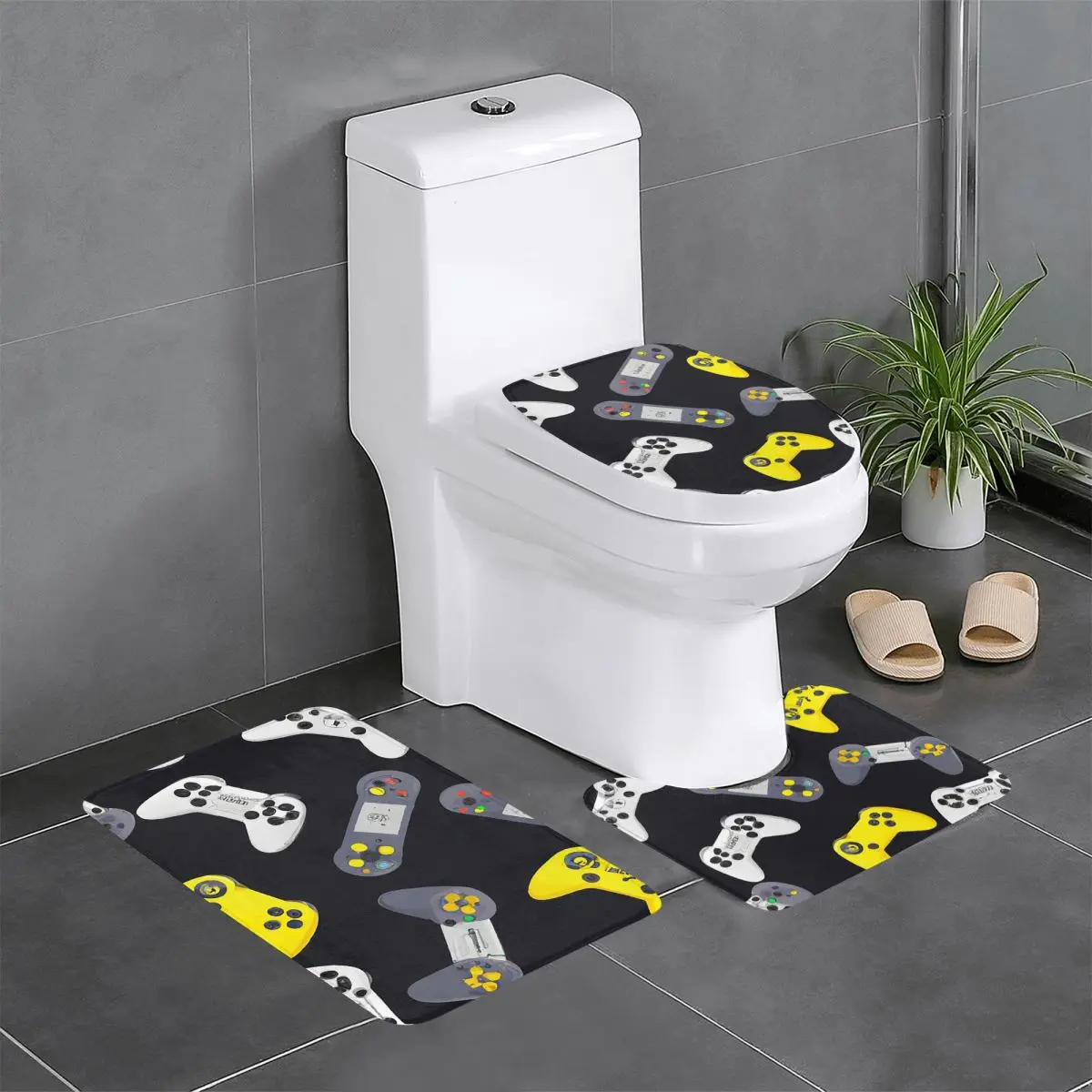 Gaming Controllers Pattern 2 3 Piece Bath Mat Bathroom Set Toilet Lid Cover Home Decor Non-Slip Carpet Floor Rug
Gaming Controllers Pattern 2 3 Piece Bath Mat Bathroom Set Toilet Lid Cover Home Decor Non-Slip Carpet Floor Rug